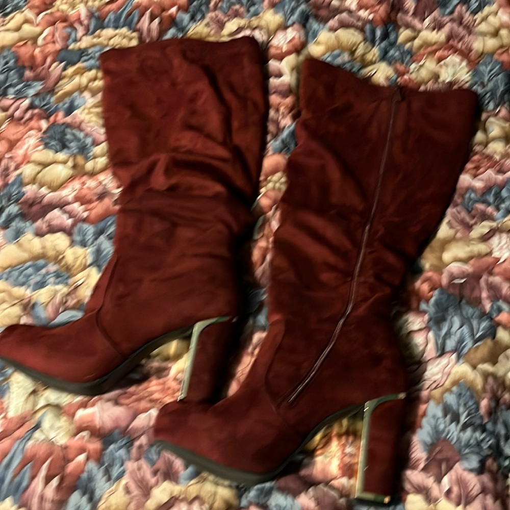 Women’s knee high slouchy “suede” boots